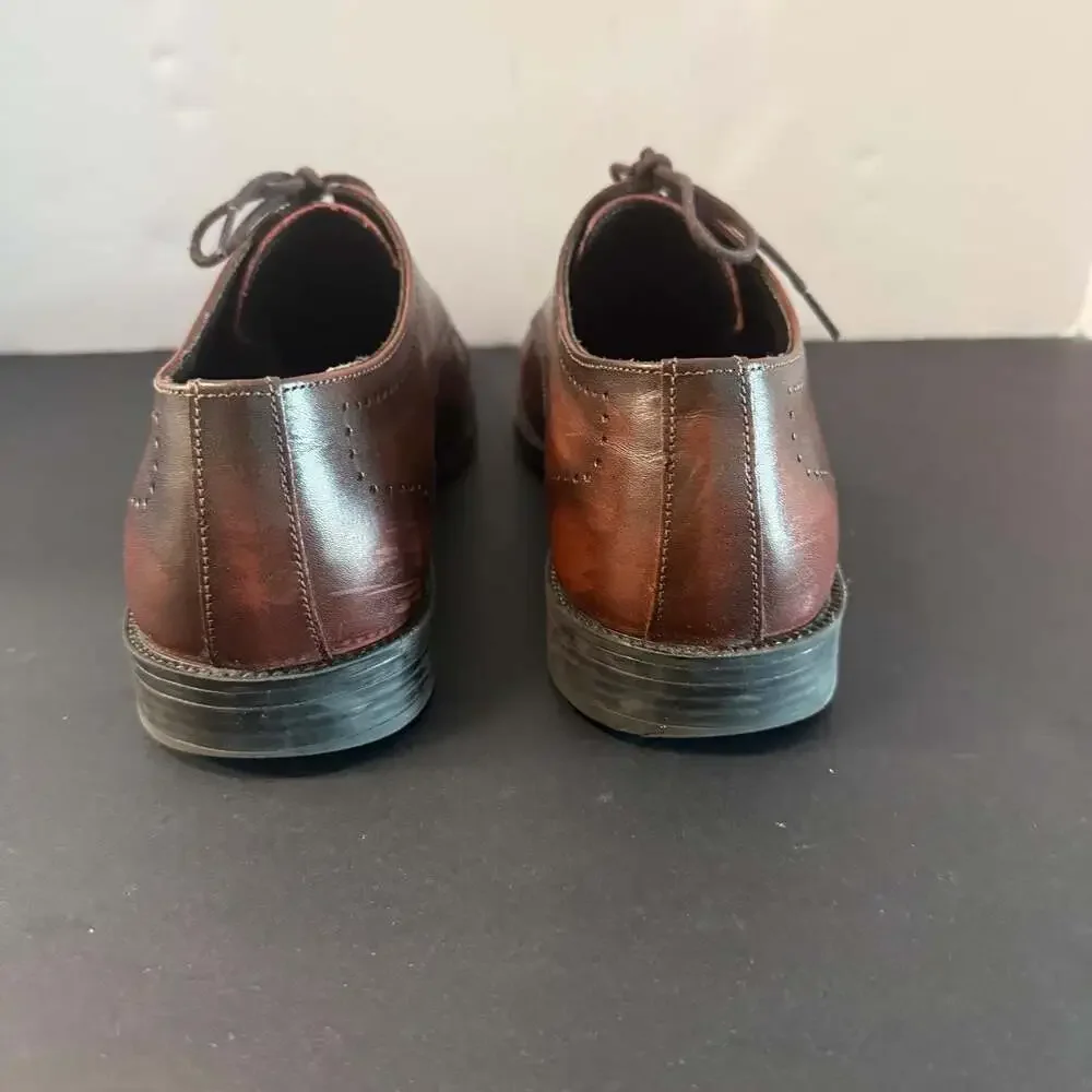 Belvedere‎ Concord Brown Leather Brogue Oxford Shoes Size 8.5D